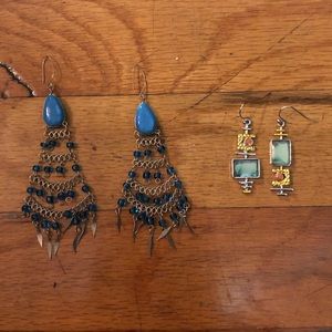 Chandelier earrings dangle pierced vintage boho 2
